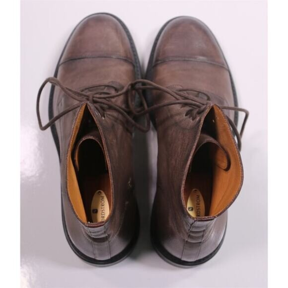 Magnanni Brown Pebble Gray Captoe Ankle Boots - Picture 4 of 7